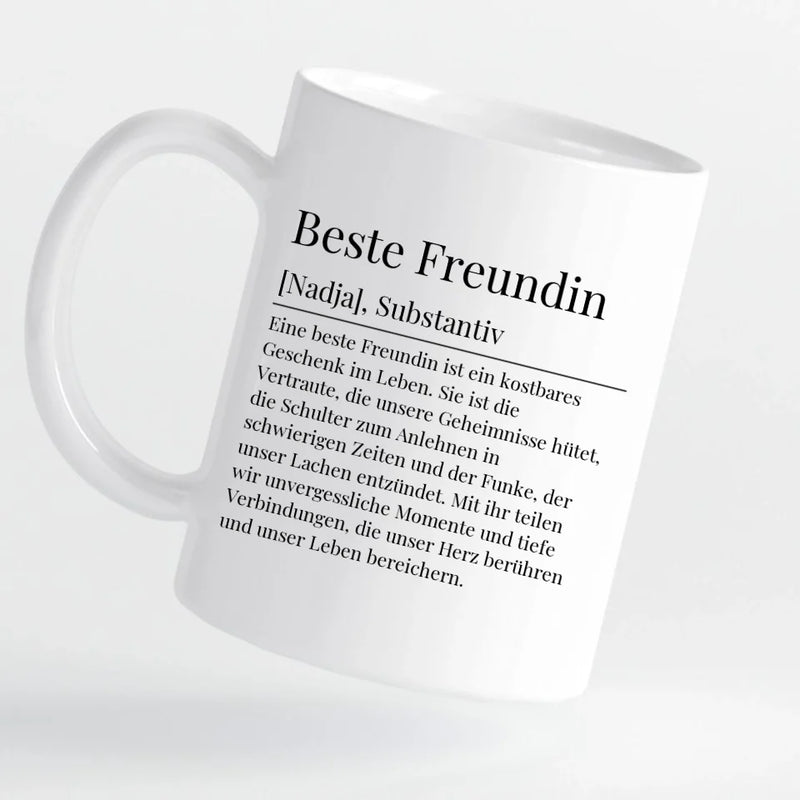 Tasse - Beste Freundin Definition mit Bild und Wunschtext - personalisierbar