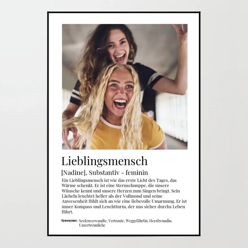 Poster - Lieblingsmensch Definition - personalisierbar