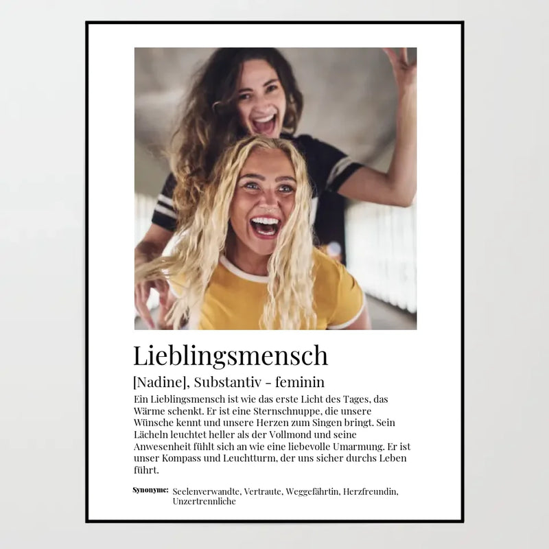 Poster - Lieblingsmensch Definition - personalisierbar