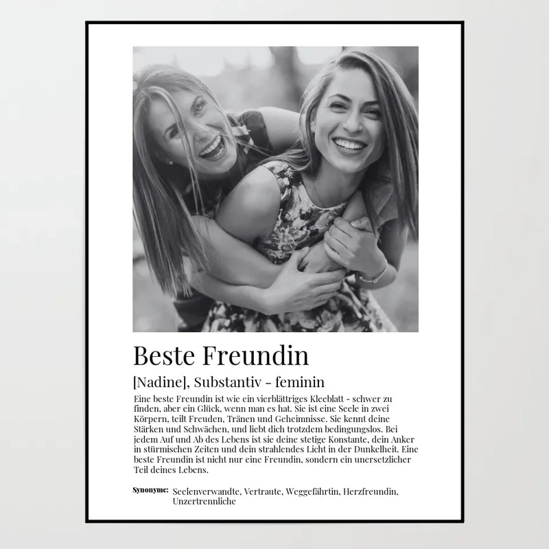 Poster - Beste Freundin Definition - personalisierbar