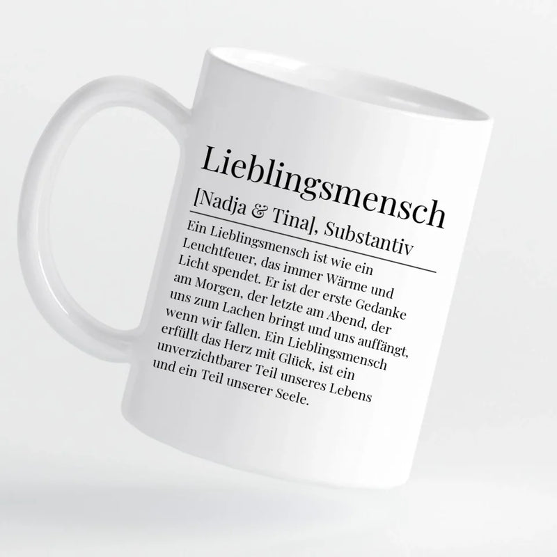 Tasse - Lieblingsmensch Definition mit Bild und Wunschtext - personalisierbar